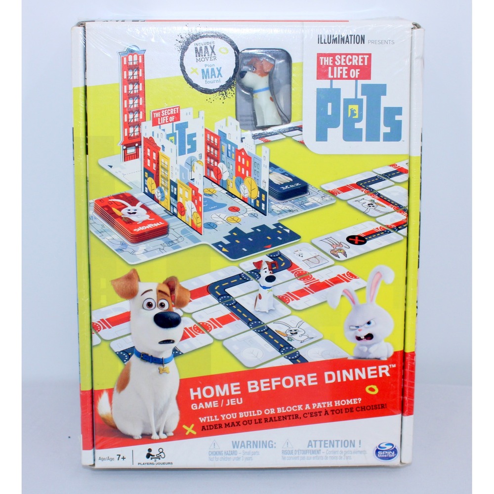 The Secret Life of Pets Home Before Dinner Board Game Spin Master Max Snowball